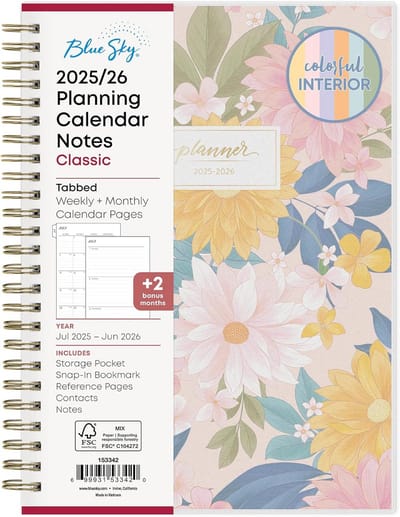 Academische Jaarplanner 2025-2026: Wekelijks & Maandelijks, Juli '25 t/m Juni '26, Daisy Tuin Design