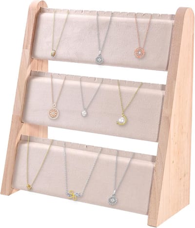 3-laags Fluweel Kettingdisplay Stand - Sieraden Organizer voor Kettingen en Armbanden