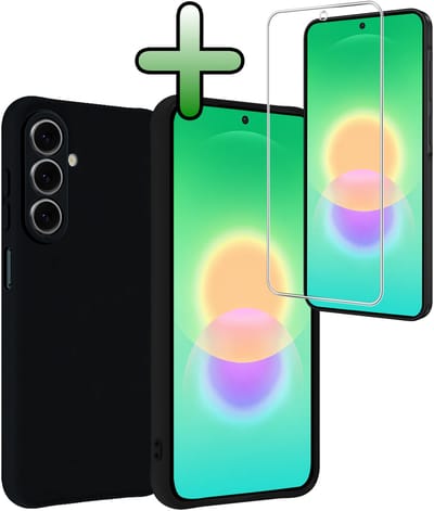 Hoesje Met Screenprotector - Geschikt voor Samsung Galaxy A27 - Sterk & Shockproof - Back Cover - Siliconen Case - Telefoon Hoes - Zwart