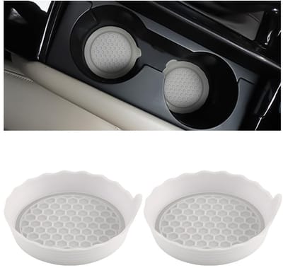 Dailygoods- Auto-onderzetters 2 stuks - Siliconen - Hittebestendig - Antislip - Universeel - 7 x 1,8 x 8 cm - Bekerhouder