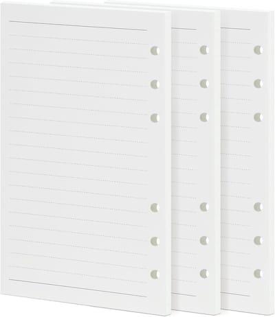 Lined A6 Navullingen 135 Vellen 100 gsm 6 Ring Kladpapier 171 x 94 mm Kraft Papier Notitieboek Navulling Kantoorbenodigdheden Schrijfpapier