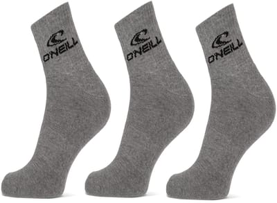 O'Neill Sportsokken Unisex Quarter Enkelsokken 3-Pack Grijs - Maat 35-38