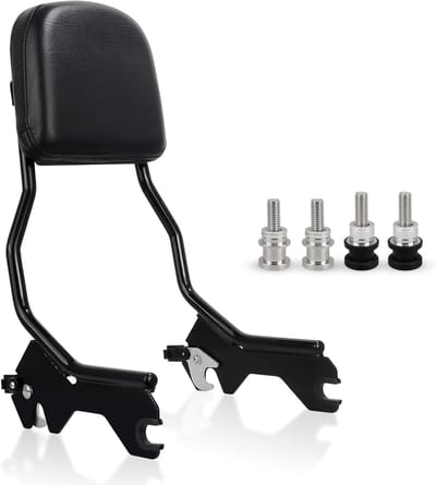 Afneembare Sissybar Kit met Rugleuning Pad - Glanzend Zwart voor Harley Softail 2018-2026, Comfortabel en Stijlvol Accessoire voor Motorrijders