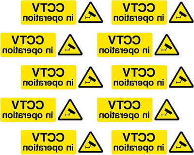 Waarschuwingsbord Camera - Veiligheidssticker Camera - Beveiliging Verhoging - Weerbestendig PVC - 18 x 8 cm - Enkele attribuut