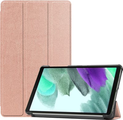 Hoesje Geschikt voor Samsung Galaxy Tab S6 Lite - Dun & Stevig - Trifold Bookcase - Hard Cover - Hardcover Book Case - Tablet Hoes - Rosé goud