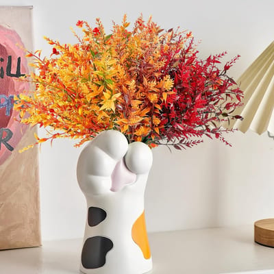 Dailygoods- Kunstbloemen 12 Bundels Herfst - Kunstherfstbloemen - Nepbloemen - Kunstbloemen voor binnen/buiten - Decoratie voor tuintafel - Natuurlijke uitstraling - Nep Bloemen