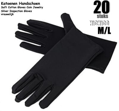Dames Handschoenen Zwart maat M/L 20Stuks/10Paar