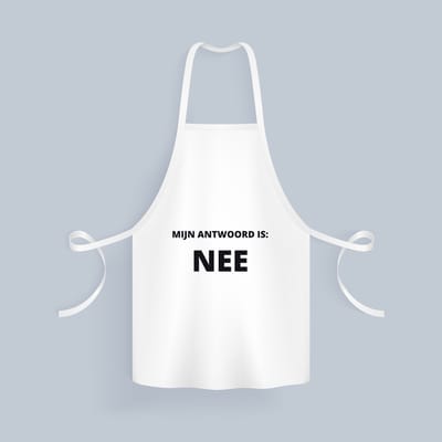 Akyol - mijn antwoord is nee Keukenschort - Collega - cadeau collega - cadeau - kantoorhumor - grappige cadeau - 82 bij 71 cm