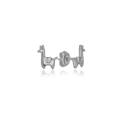 Sierlijke Alpaca Dieren Oorknop Earring Alpaca Animal (925 sterling zilvergehalte) Oorbel Trendy Minimalistisch Zilveren Alpaca Oorknop Meisje | Cadeau Voor Vrouw