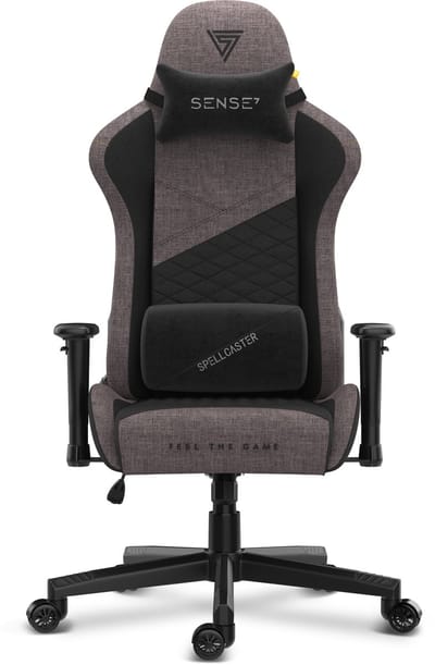 SENSE7 Spellcaster Senshi - Ergonomische bureaustoel - Gamingstoel - nek- en lendenkussen - In hoogte verstelbaar - Ademend materiaal - Duurzaam en comfortabel - Maximale belasting 150 kg - tot 185 cm lang - Zwart en grijs