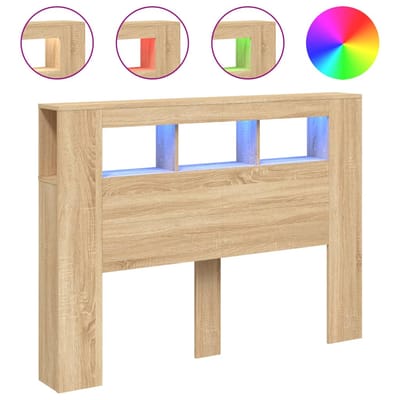 vidaXL - Hoofdbord - 140x18,5x103,5 - cm - bewerkt - hout - sonoma - eikenkleurig