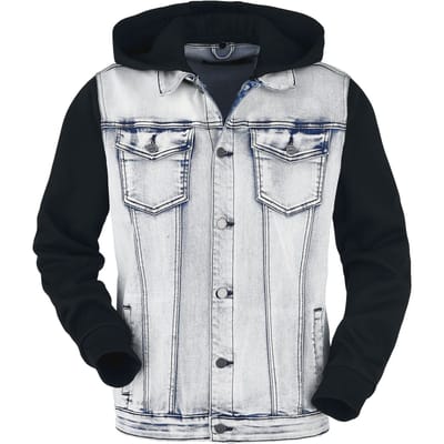 R.E.D. by EMP Spijkerjas - Jeansjacke mit Sweatärmeln und Kapuze - S tot 5XL - voor Mannen - blauw-zwart