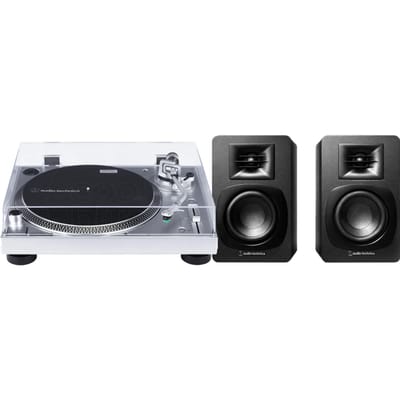 Audio Technica AT-LP120XUSBSV + Audio-Technica ATH-SP3X Zwart
