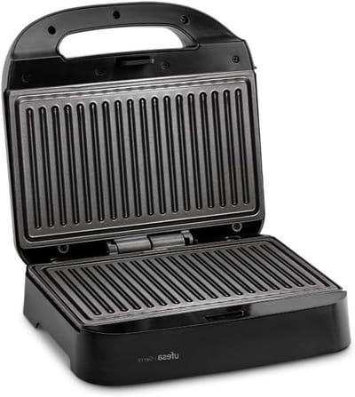 Tosti-ijzer - Panini grill - Snelle lunches - Antiaanbak grillplaten - Voor 2 panini's - Zwart