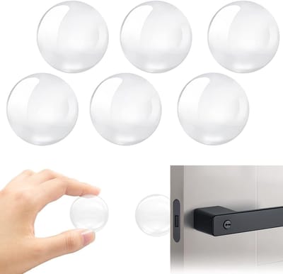 Transparante ronde wandbescherming, 6-delige set zachte rubberen wandbeschermers, zelfklevende deurknop bumpers en siliconen deurstoppers voor kasten en deuren