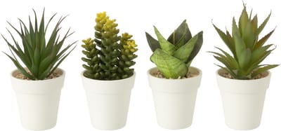J-Line plant in pot - kunststof - groen - 4 stuks