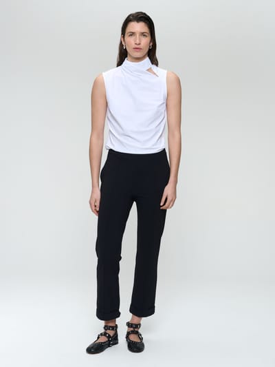 Naomi stretch technical jersey top | White - White / XXS