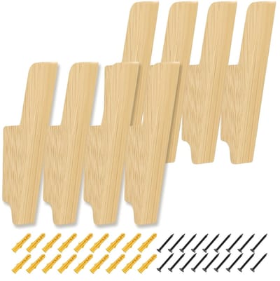 Dailygoods- Kledinghaken 8 Stuks - Houten Kledinghaken - Jashaak - Wandhaken - Robuust Eikenhout - Elegante Oplossing voor Organisatie - Kapstokhaken