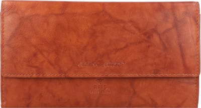 Greenburry Basic Portemonnee RFID Leer 19 cm - Dames - Horizontaal - cognac