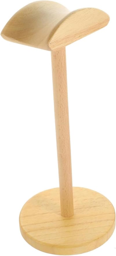 Hoofdtelefoonstandaard - Hout - Opbergen - Stabiele Basis - 28 cm - Beige