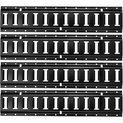 Kit de Rails d'Arrimage E-Track, Lot de 4 Rails E-Track de 0,6 m, 20 Pièces Comprend 2 Sangles à Cliquet & 4 Anneaux en O & 4 Points d'Arrimage avec Anneau en D & 2 Emplacements Simples & 8 Embouts