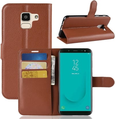 Hoesje voor Samsung Galaxy J6 (2018), 3-in-1 bookcase, bruin
