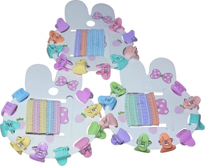 Cadeau verpakking voor de kleine - 10 mini klemmetjes hartjes + 5 elastieken