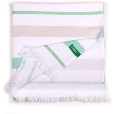 UNITED COLORS OF BENETTON - Hamman 80 x 165 cm 350 g/m² 100% Katoen Roze/Geel Maison Benetton, Groen/Grijs, 80x165 grijs