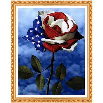 5D DIY Diamond schilderij bloemen Home Decor nationale vlag Strass volledige ronde diamant borduurwerk 20X30CM blue