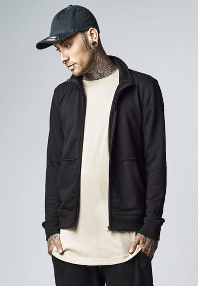 Urban Classics Sweater/trui met rits -M- Loose Terry Grijs
