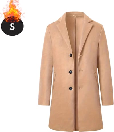 Livano Winterjas - Trenchcoat - Heren - Winter - Herfstjas - Volwassen - Stijlvol - Knopen - Kaki - S