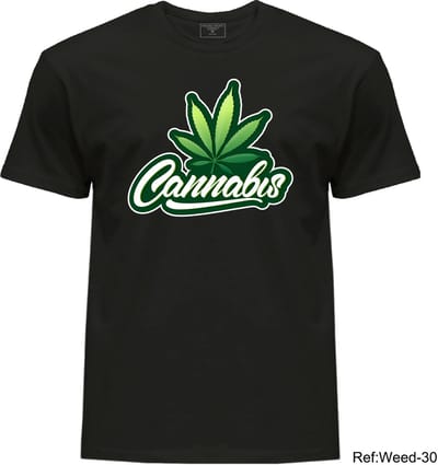 T-shirt for weed lover Funny Cannabis Skull Trendy T-Shirts 100%Cotton Fashion funny cannabis t-shirt