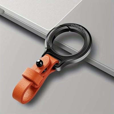 Leren Sleutelhanger Taille Riem Gesp Karabiner Auto Sleutelhouder Kleine Sleutelringen voor Cadeau Buiten Gereedschap black