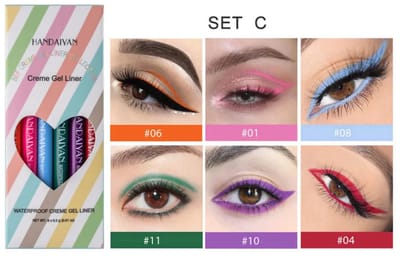 Waterproof Creme Gel Eyeliner - Set C - 6 x 0.2g