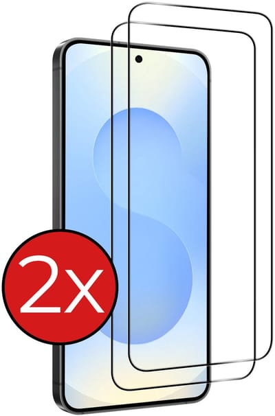 Screenprotector - 2 Stuks - Geschikt voor Samsung Galaxy S25 FE / S26 FE - Full Cover - Beschermglas - Gehard Glas - Tempered Glass - Screen Protector