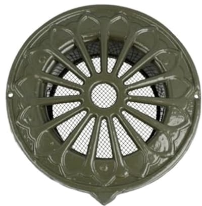 Ventilatierooster Antieklook Groen 125mm – Luchtventilatie Rooster met Insectenhor en Afdruiprand