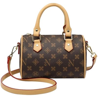 Veelzijdige Retro Print Boston Handtas voor dames een schoudertas Crossbody Tas gray