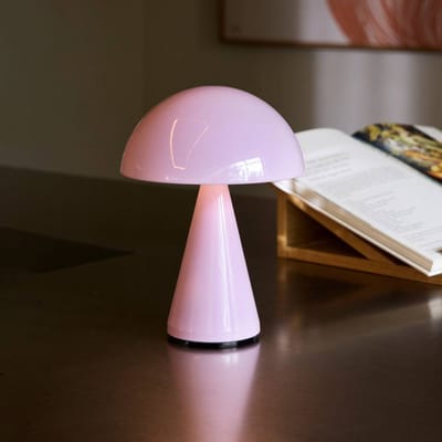 HÜBSCH LED tafellamp Mush, roze, hoogte 20 cm