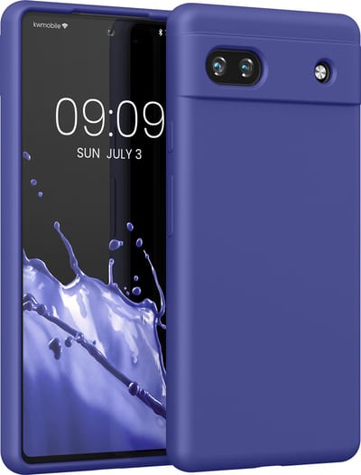 kwmobile telefoonhoesje geschikt voor Google Pixel 6a - Hoesje met siliconen coating - Smartphone case in blauwpaars
