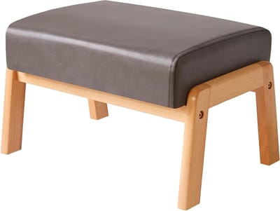 Voetenbankje Rechthoekig - Ottomaanse poef - Ontspannen Zitten - Stevig Houten Frame - 42 x 44 cm - Grijs