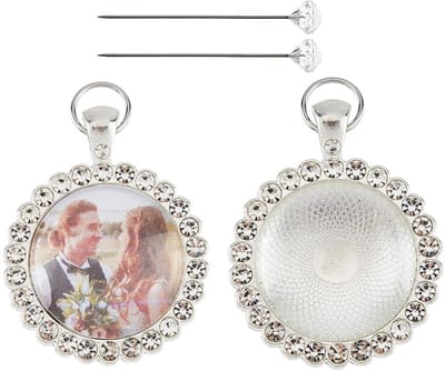 Dailygoods - 2 Stuks Boeket Foto Charm - Aangepaste Ovale Fotolijst voor Bruiloft Memory