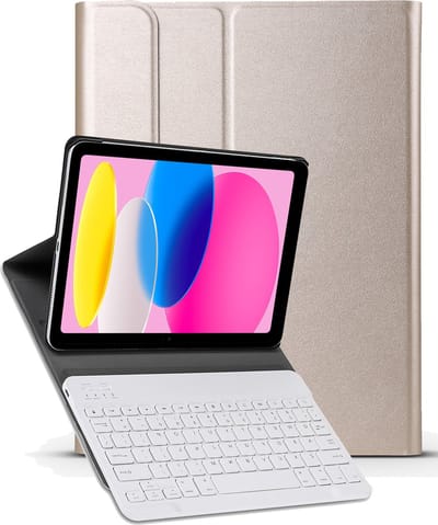 Hoesje - Geschikt voor Apple iPad 10 (2022) - 10.9 inch - 10e Generatie - Keyboard Book Cover - Toetsenbord Case - Hoes - Goud