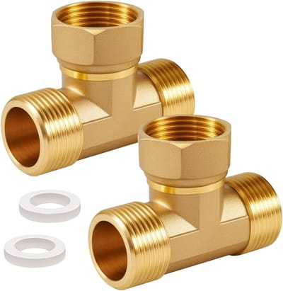 2-delige Messing T-stuk met Draadaansluiting 1/2 inch voor Water, Lucht en Koelsystemen - 3-Weg T-Connector voor Efficiënte Verbindingen