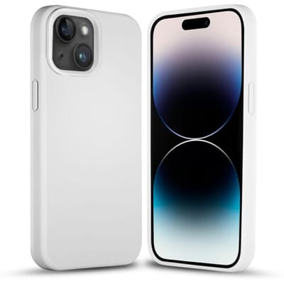 Coverzs Solid silicone case geschikt voor Apple iPhone 14 Plus (wit) - iPhone 14 Plus hoesje wit - iPhone 14 Plus case geschikt voor Apple - Luxe siliconen hoesje met 3-laags bescherming