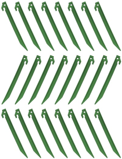Dailygoods- Tentharingen 24 stuks 230 mm - Kunststof - Antisliphaak - Robuust ontwerp - Voor camping/tuin - Veiligheidswaarschuwing bij gebruik - Grondpennen