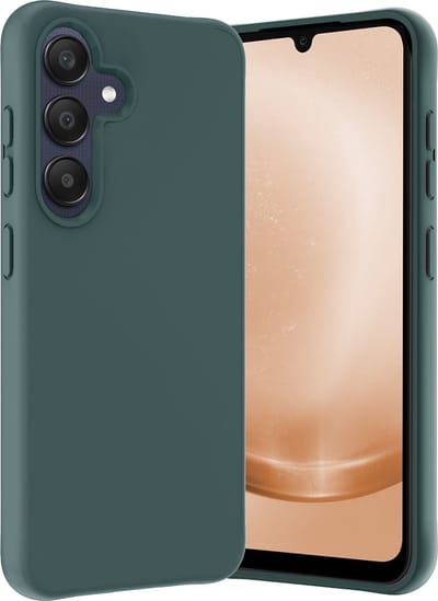 Hoes - Geschikt voor Samsung Galaxy A25 - Sterk & Shockproof - Hoesje Cover - Siliconen Case - Donkergroen