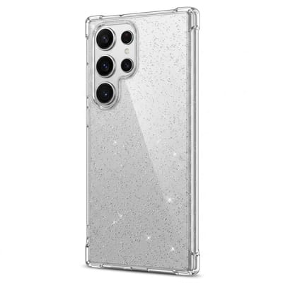 Transparant glitter telefoon hoesje geschikt voor Samsung S25 Ultra – backcover voor dames en heren – zachte transparante softcase met subtiele glitters