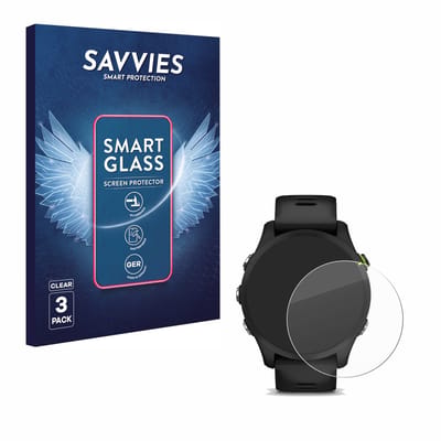 3 Stuks Savvies Screenprotector - geschikt voor Garmin Forerunner 255 / 255 Music - beschermfolie glas transparant