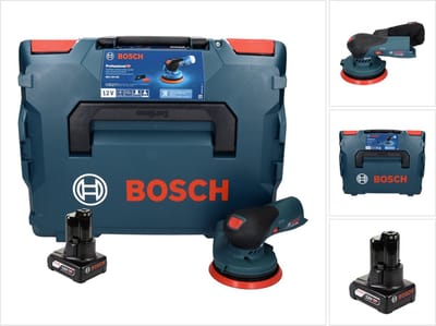 Bosch GEX 12V-125 Professionele snoerloze excenterschuurmachine 12 V 125 mm borstelloos + 1x accu 6.0 Ah + L-Boxx - zonder oplader