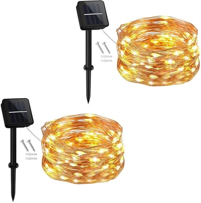 Sfeervolle Solar Tuinverlichting Buiten met 50 LED Lampjes op 5 Meter Lengte